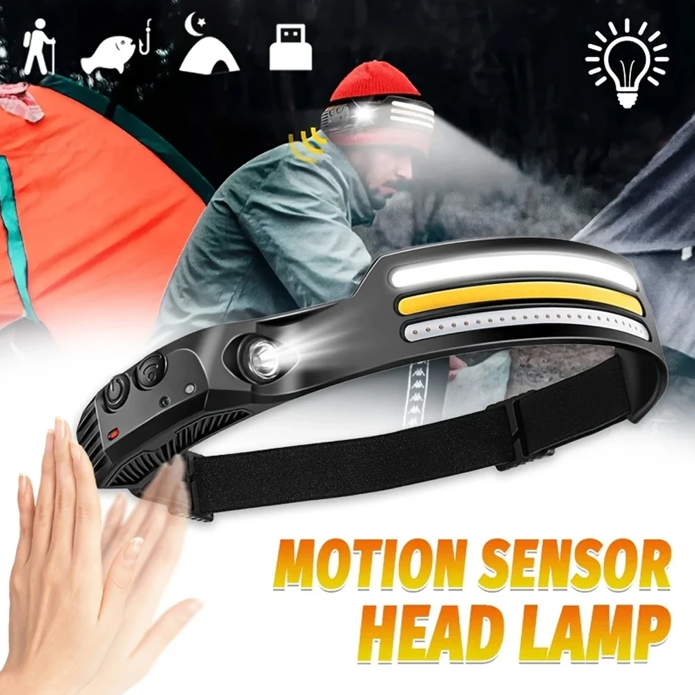 Outdoor Lighting Sensor - Akumulatorowa latarka czołowa LED COB z