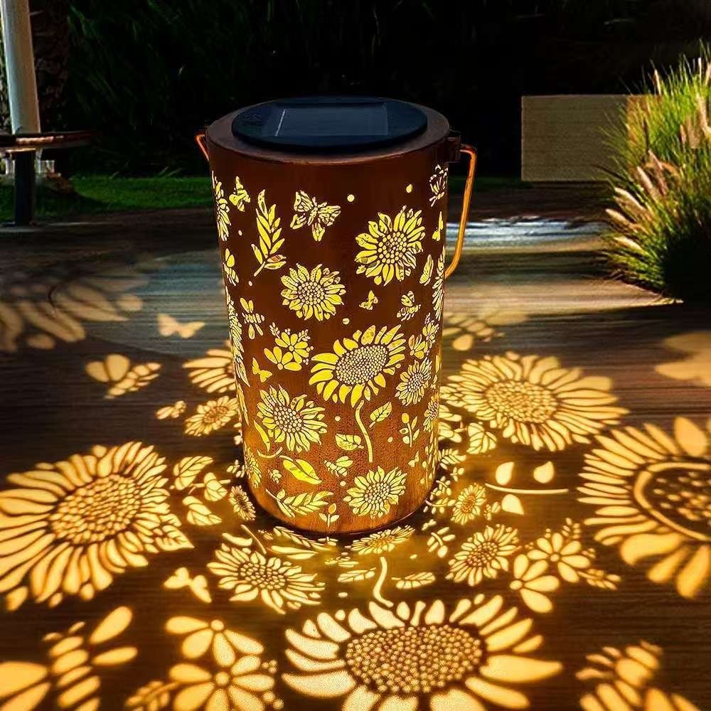 Outdoor Lighting Traditional - Lampa słoneczna w kształcie słonecznika, wodoodporna,