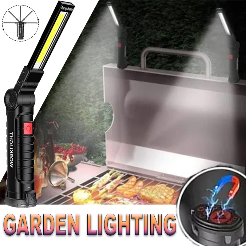 Outdoor Lighting Fixtures - Przenośna latarka LED z magnetycznym haczykiem,