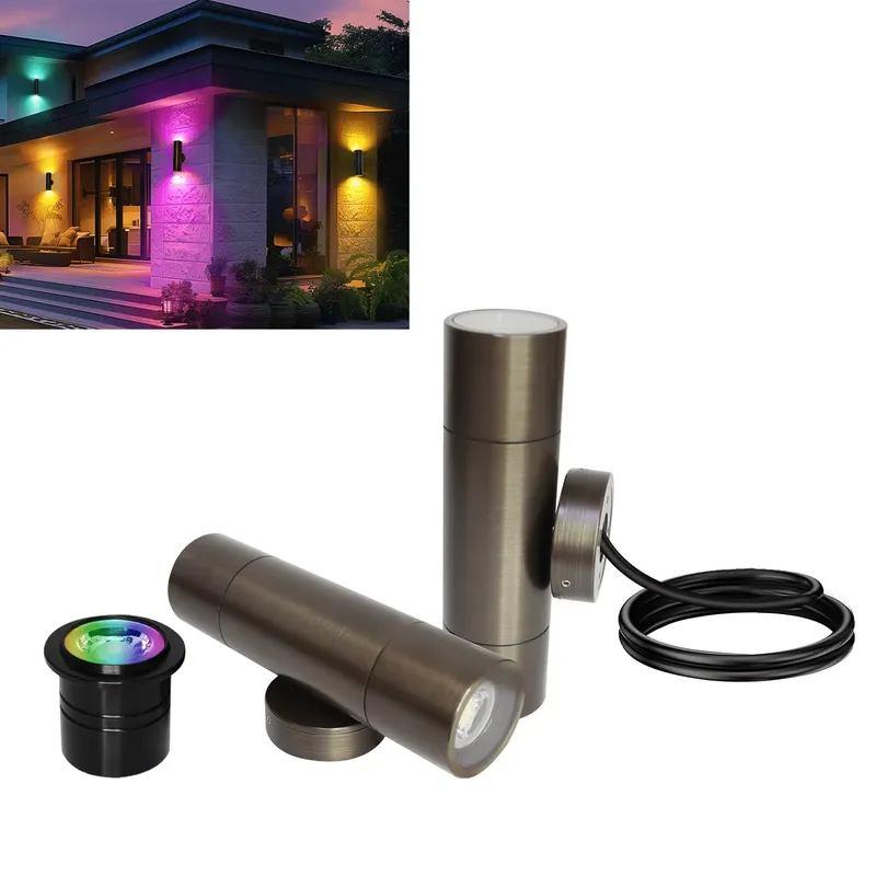 Outdoor Lighting Pathway - Wytrzymała mosiężna zewnętrzna lampa ścienna LED