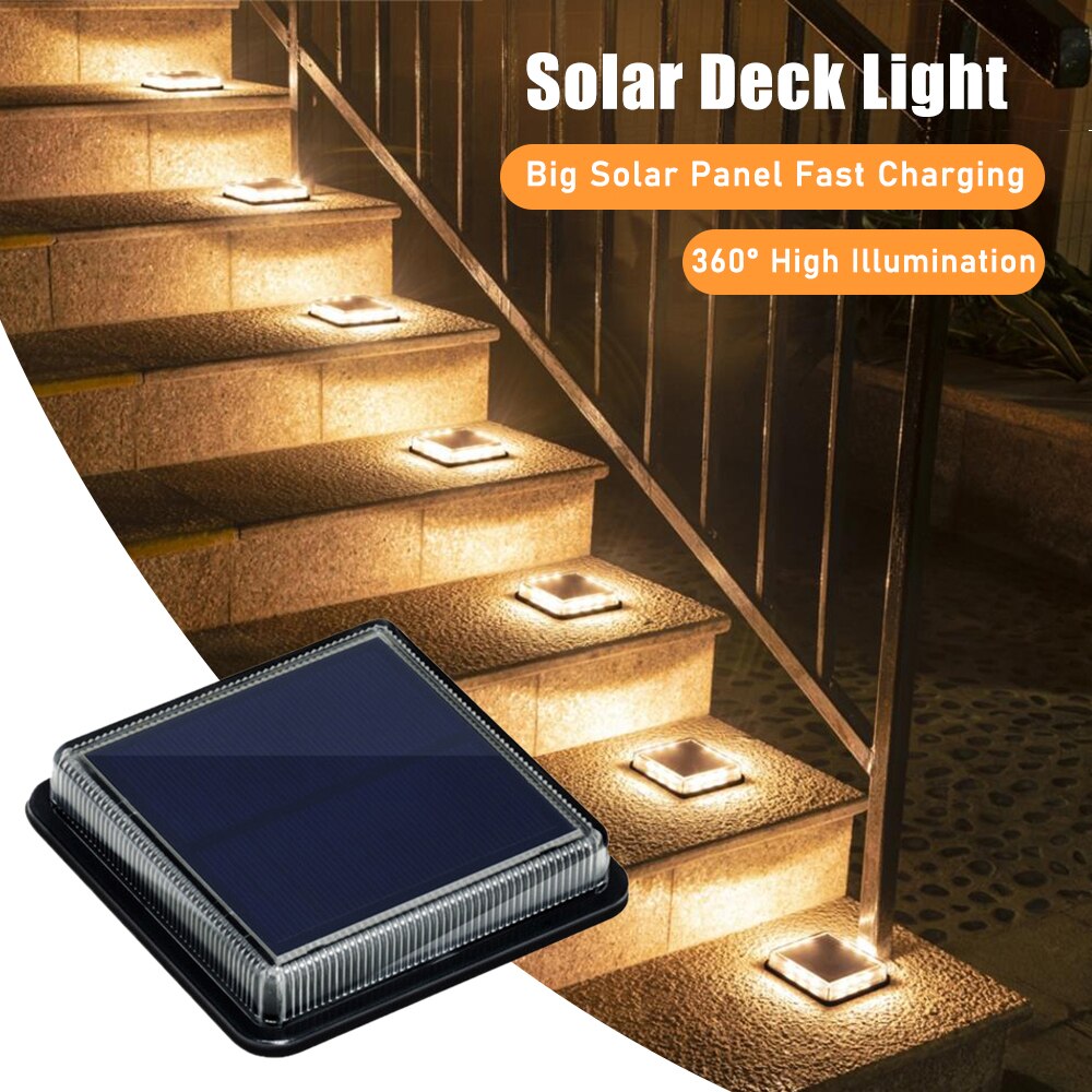 Outdoor Lighting On Stairs - 12-diodowe oświetlenie pokładowe na energię słoneczną