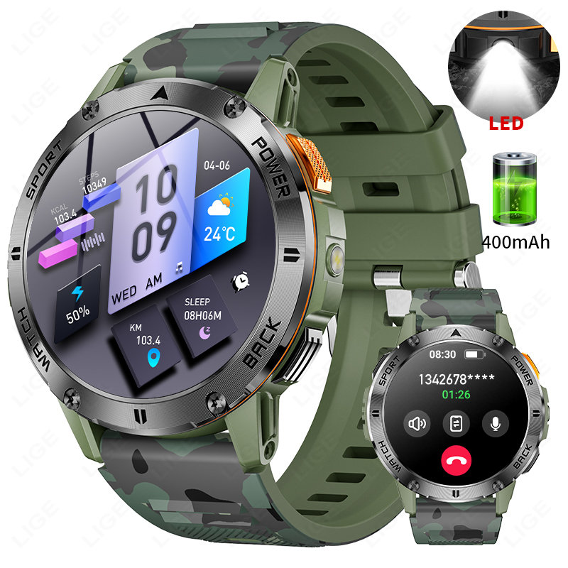 LIGE 400mAh Męski Smartwatch K – Outdoor Lighting Ip Rating recenzja i cena