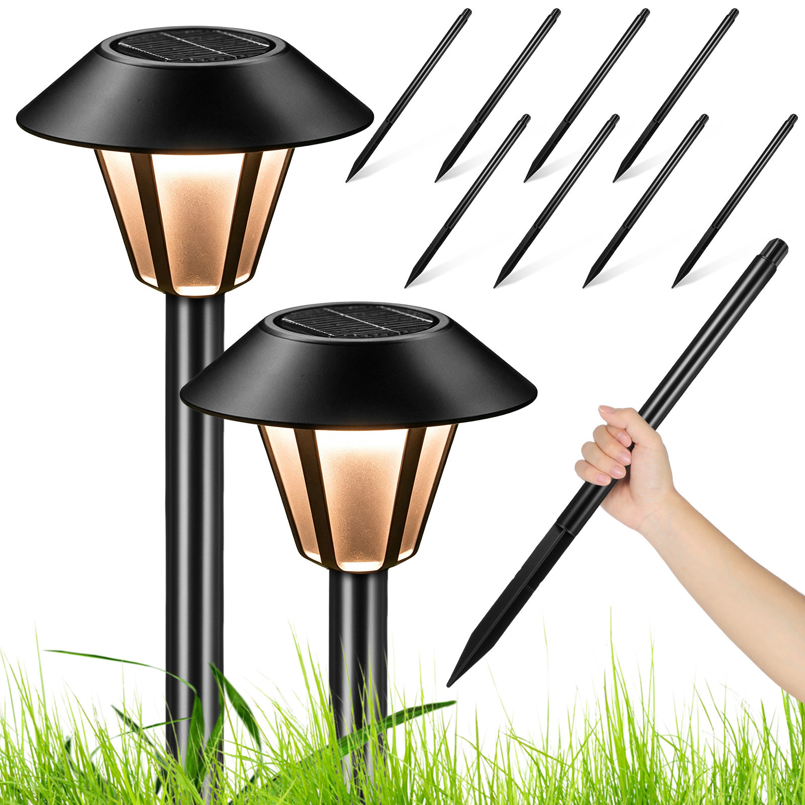 8 sztuk czarnych plastikowych  – Outdoor Lighting In Ground recenzja i cena
