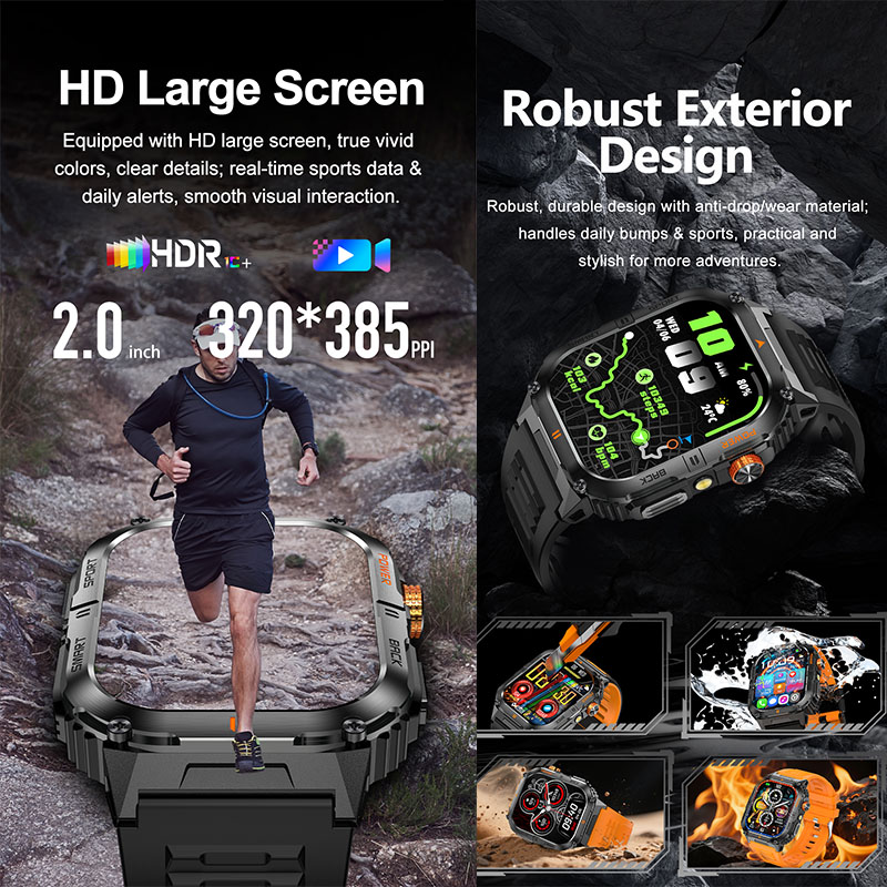 Duży zegarek smartwatch męski  – Outdoor Lighting Ip Rating recenzja i cena