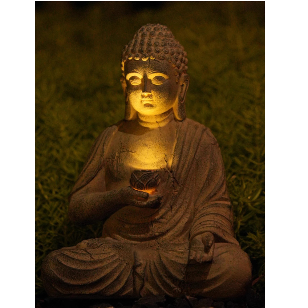 Żywica słoneczna statua buddy  – Outdoor Lighting Traditional recenzja i cena