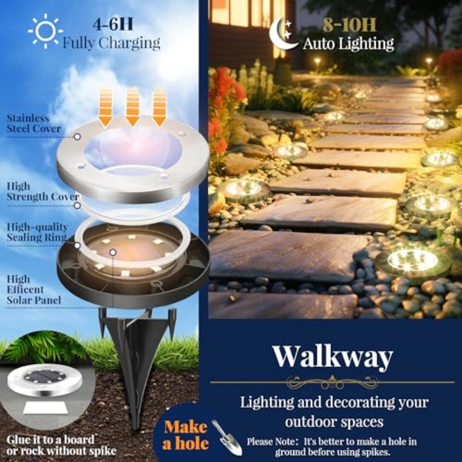 Solarne lampy gruntowe, solarn – Outdoor Lighting In Ground recenzja i cena