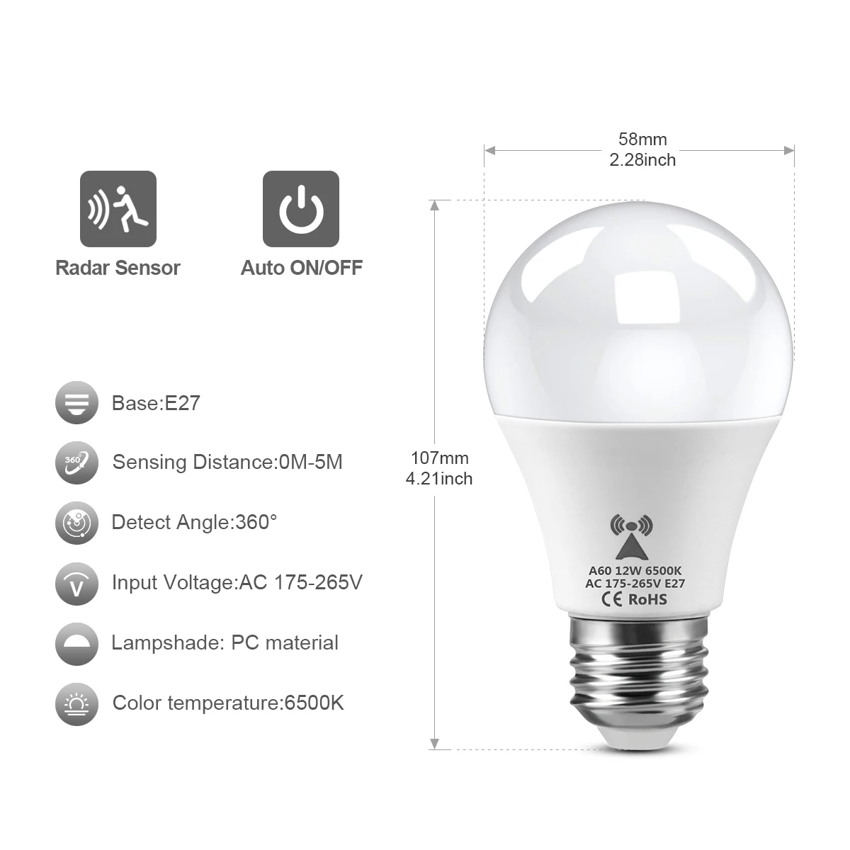AC175V-265V E27 Radarowy czujn – Outdoor Lighting On Stairs recenzja i cena